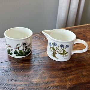 Portmeirion sugar bowl and creamer